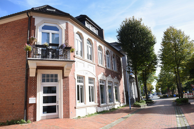 Außenansicht des altbewährten Hauptstandortes der Tagesstätte am Brückenort 12 in Bramsche. 